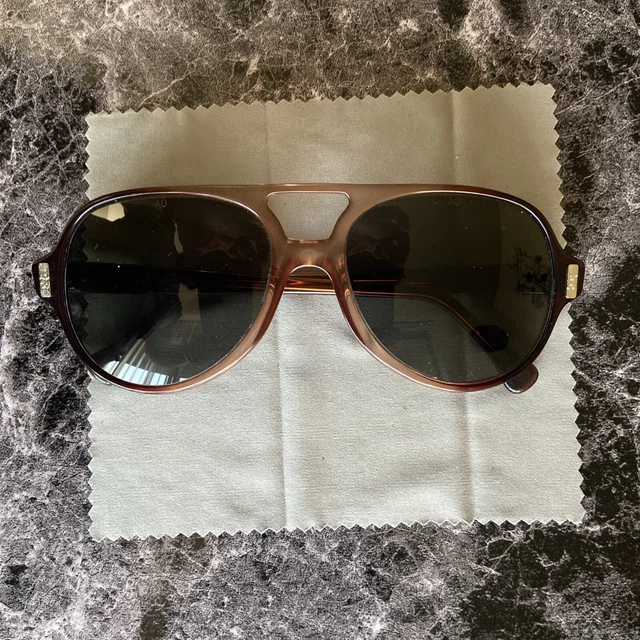 AO American Optical FLEX - FIT 5 1/2  S Z87 Vintage Brown Clear Fade Sunglasses