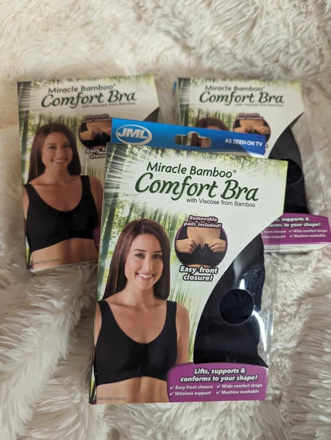 3 X JML Miracle Bamboo Comfort Bra Black Medium 19.99