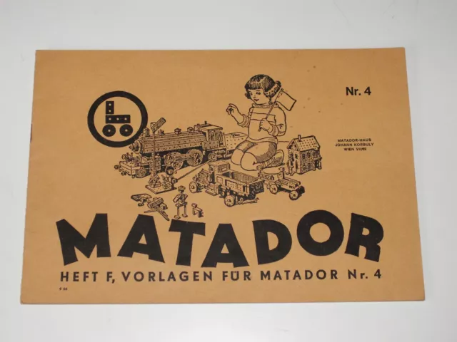 Vintage Matador Heft F - Vorlagen für Matador Nr.4 (1964)