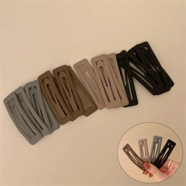 Sweet Grey Color Black Color Hairpins Rectangle Shape Matte Hair Clip Headwear