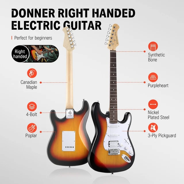 Electric Guitar Kit Solid Body,Fender Frontman 10G Guitar Amplifier and a Guitar