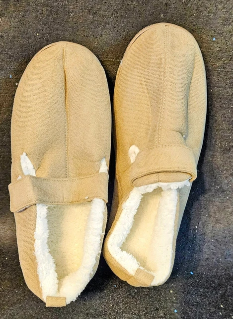 OPEN TOE SLIPPERS ladies warm Lined wide fitting swollen feet SIZE