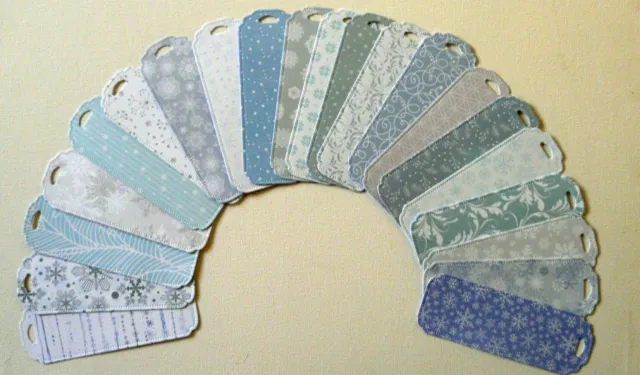 20 small bookmarks 20 patterned bookmark set WINTER