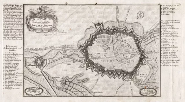 Douai Nord Hauts-de-France Bodenehr Gravure Engraving 1720