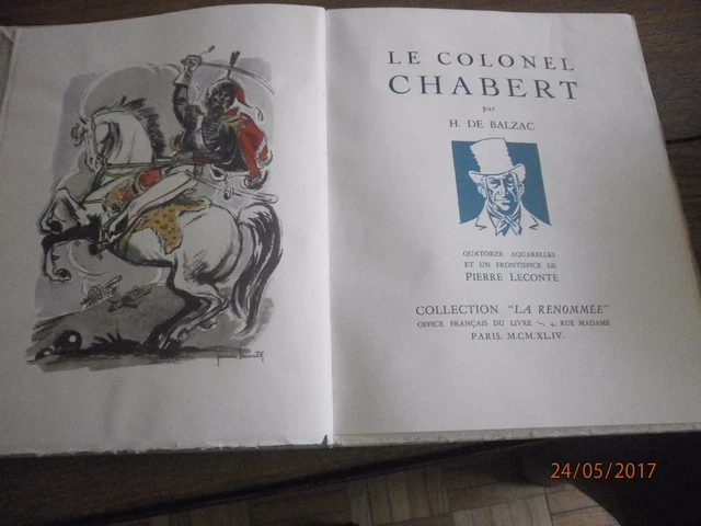 LE COLONEL CHABERT par H. BALZAC AVEC 14 AQUARELLES ET FRONTISPICE DE P