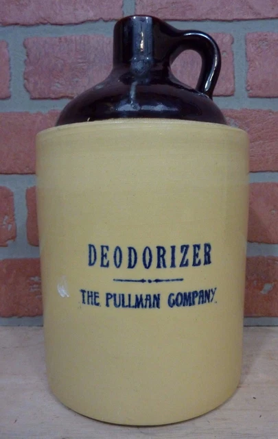 Original Old THE PULLMAN COMPANY Stoneware Pottery USA Adv Jug Railroad Train RR