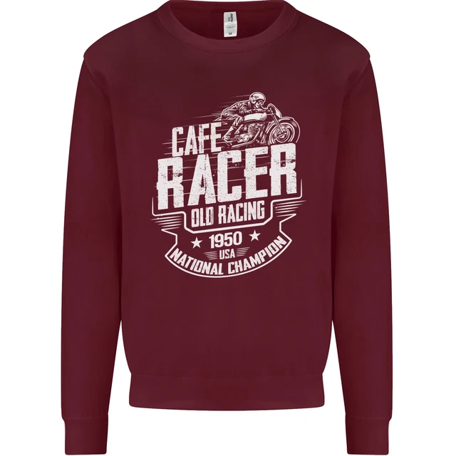 Felpa Maglione Maglione Moto Bambini Cafe Racer Old Racing Biker 3