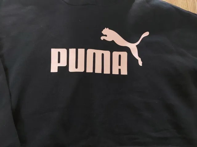 Felpa con cappuccio Puma Nera Ragazza (tagliata) 11-12 anni Ottime Condizioni 2