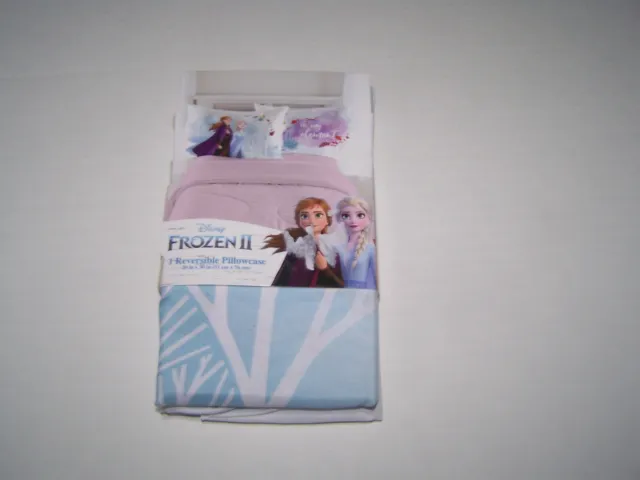Funda de almohada estándar reversible Disney Frozen II - 20x30 multicolor nueva solo 1