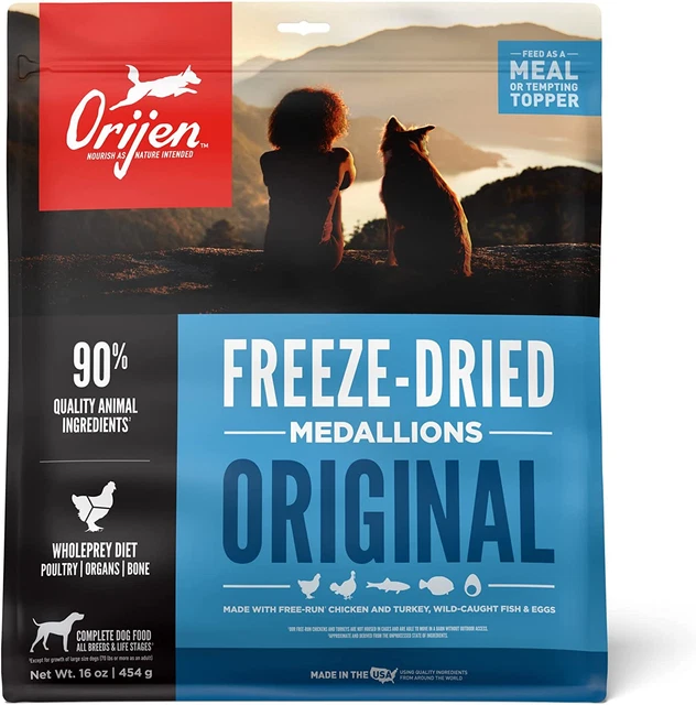 ORIJEN® Freeze Dried Dog Food & Topper, Grain Free, High Protein, Premium Raw