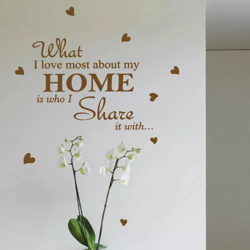 Family Home Love Heart Art Wall Stickers Quotes Words Phrases Home Wall Decals