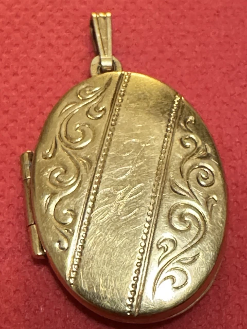 Pendentif Vintage Porte-photos Couleur Or - Bijou Pour Amoureux Gravé *4832 (Occasion, Sans Marque)