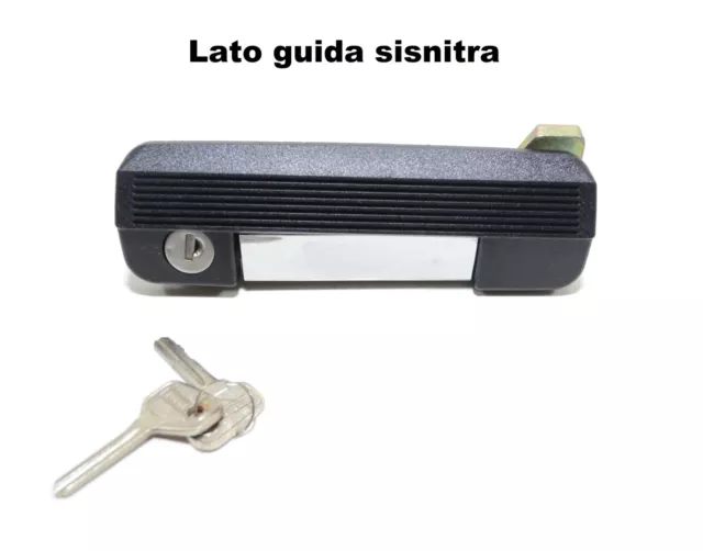 Maniglia esterna apertura porta lato guida sinistra plastica nera per Fiat 127