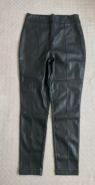 Women's skinny Trousers faux Leather Biker Black Pants Sizes UK 6 8 10 12  14