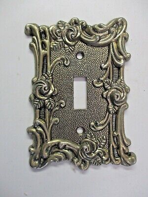 Amertac N60TA NRTL/C Brass Plated 1 Decorative Switch Plate Wall Box Cover Vtg
