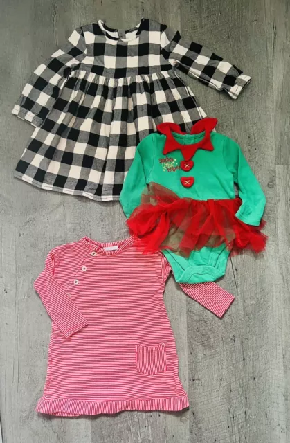 🎀 Baby Girl 9-12  Months Bundle Christmas Dresses Winter Next