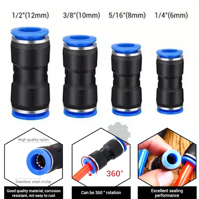 Connettore a spinta dritto in plastica resistente alla pressione 40 pz connettori linea aerea