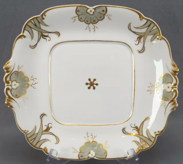 Ridgway Hand Painted Grey Gold Floral Soft Paste Bread & Butter Plate C. 1840s