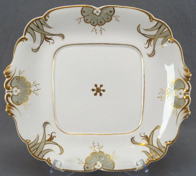 Ridgway Hand Painted Grey Gold Floral Soft Paste Bread & Butter Plate C. 1840s