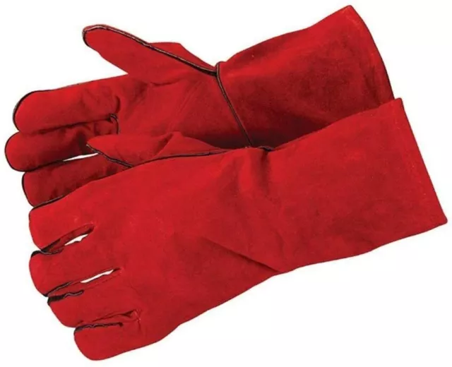 FZTEY Red Heat Resistant Guant, Welding High Temperature Gloves, Stove Long Line