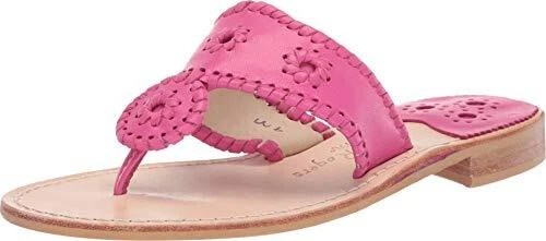 Jack Rogers Women's Jacks Leather Dress Sandal, Magenta, Size 5.0