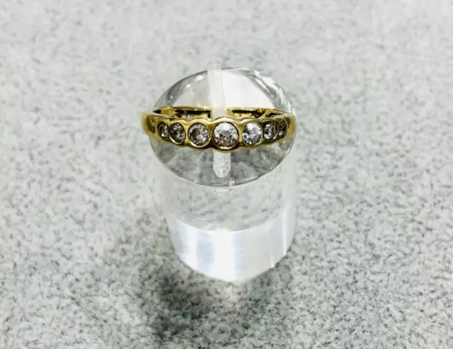 333 8kt Anillo de Oro, Con Blanca Circonia Piedras, Talla 51 ,Buen Estado