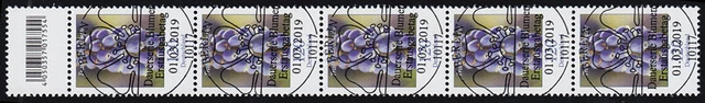 3447 Traubenhyazinthe 120 Cent, 5er-Streifen mit Codierfeld, ESSt Berlin 1.3.19