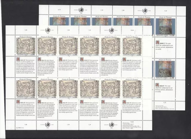 UNO GENF Kleinbogen MiNr. 192 / 193 postfrisch - Menschenrechte-Human Rights