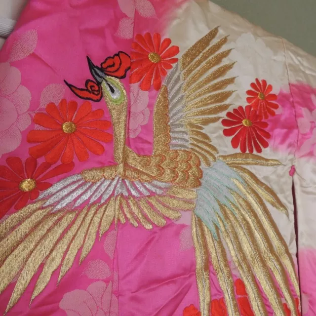 Japanese  Kimono  Uchikake Wedding pure  bride costum Phoenix and Roses kk005 3