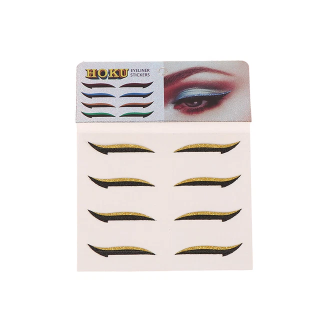 4 paia 3D set eyeliner ciglia finte glitter autoadesivi toppa palpebre