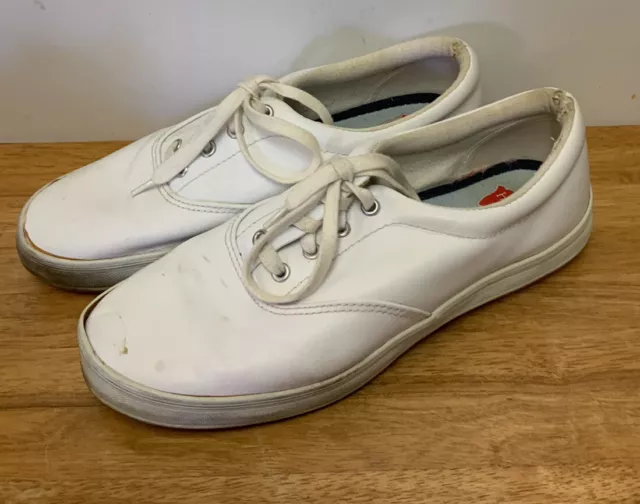 Hanes Her Way Shoes Womens Casual Sneakers White Leather Low Top Lace Up Sz 9