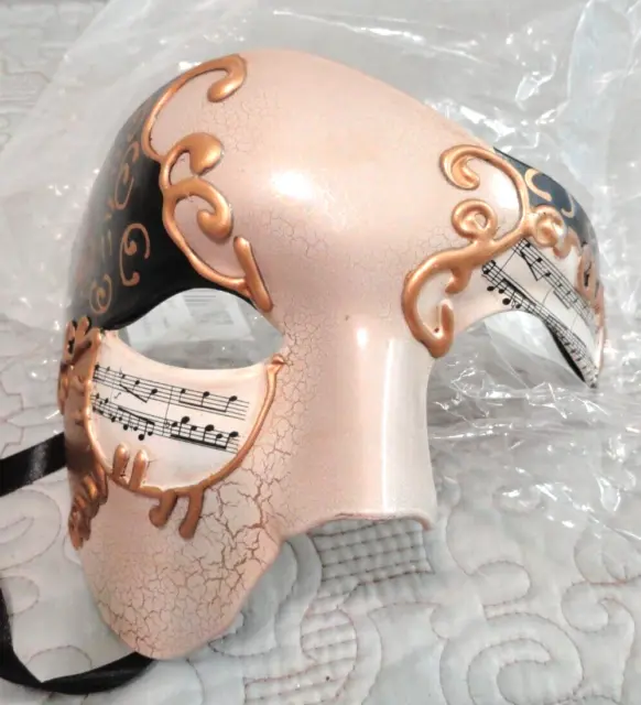 black Gold Phantom of the Opera Mask Musical Mardi Gras Masquerade Mask