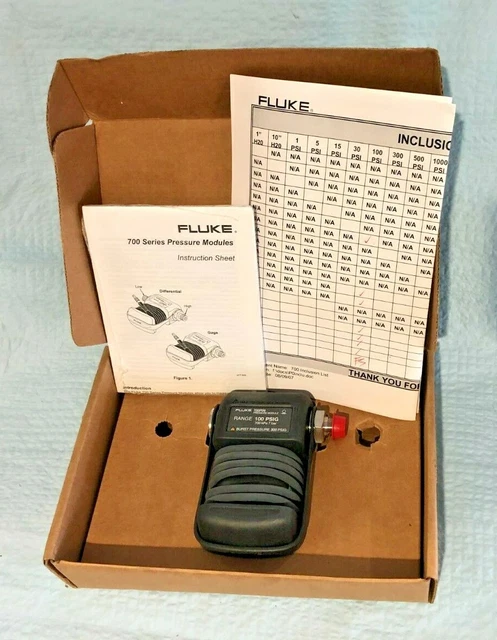 FLUKE 700 Pressure Module - Model 700P06 - Range 100 PSIG / 700 kPa / 7 bar