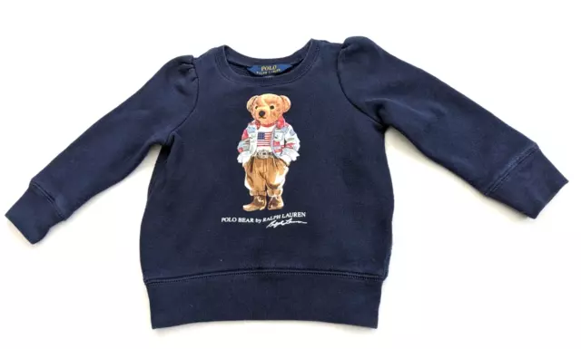 Polo Ralph Lauren Bear T-shirt bambini 2 anni felpa pullover cowboy USA ragazzo