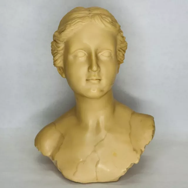 Decoline Classical Woman Goddess Sculpture Bust Faux Marble Home Decor 7.5"