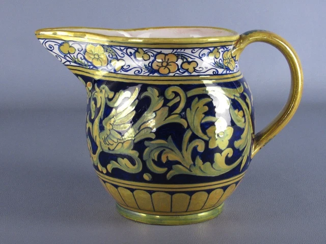 Brocca ceramica vaso artistico Gualdo Tadino maiolica F. Robbia vintage XX sec.