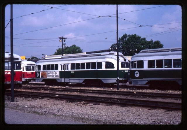 Trolley Slide - Boston MBTA #3266 PCC Streetcar 1981 Mattapan Yard Rebuilt