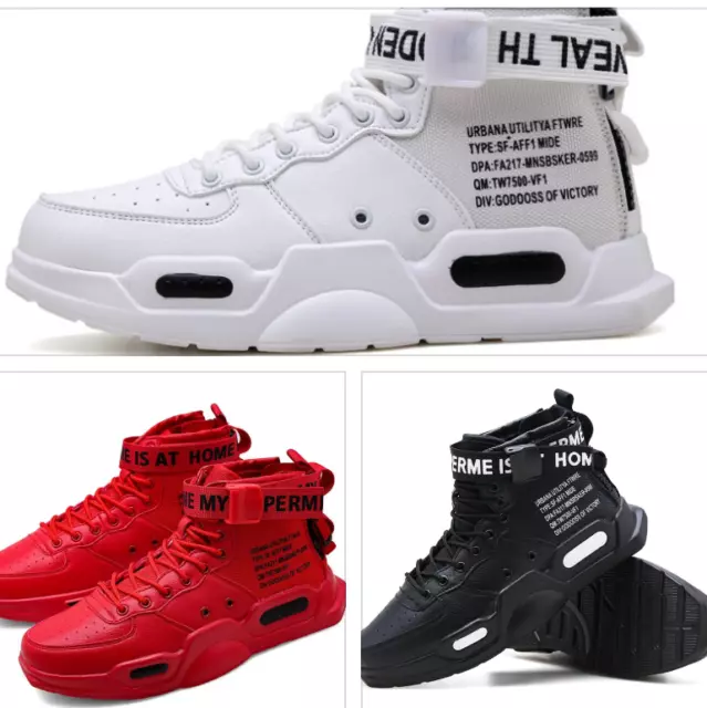 Mens Womens High Top Running Walking Trainers Sneakers Lace Up Gym Sports Shoes*