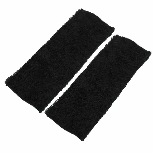 2Pz Nero Terry Abiti 6cm Larghezza Elastico Sport Fascia per la fronte per donne