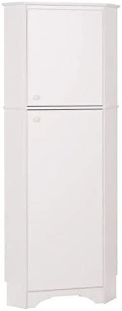 Prepac Elite Corner Storage Cabinet, Tall 2-Door, White Prepac Elite Corner Storage Cabinet, Tall 2-Door, White
