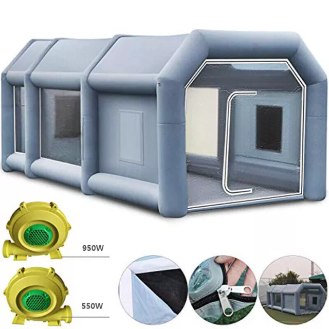 26X13X10FT Portable Inflatable Paint Booth Car Paint Tent w/Filter & Blower
