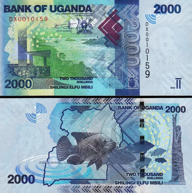 Uganda 2000 Shillings 2022, UNC, P-50 New Sign, New Date