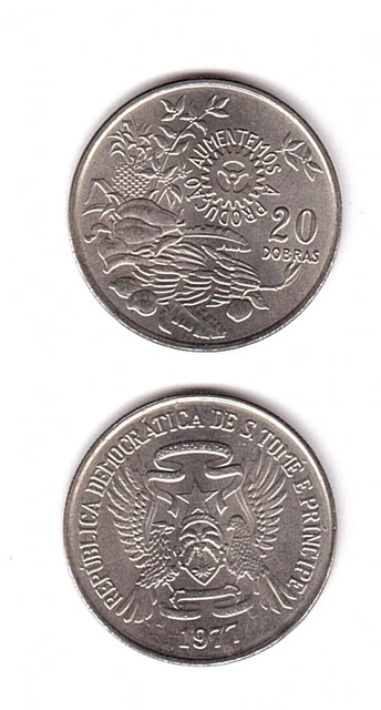 S. Tome e Principe - 20 Dobras 1977 UNC Lemberg-Zp