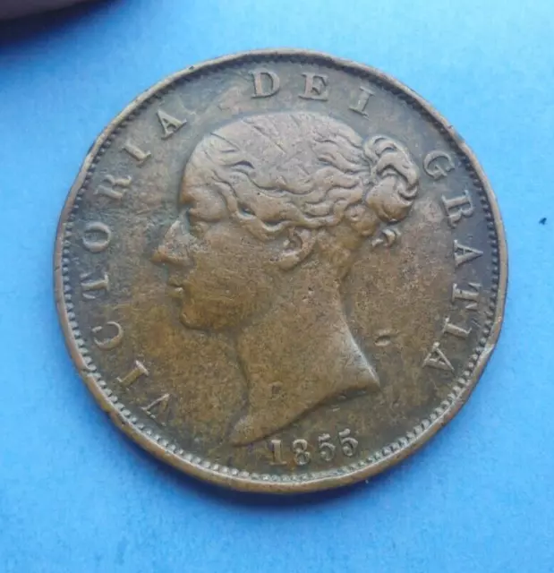 1855 Victoria Halfpenny as shown.