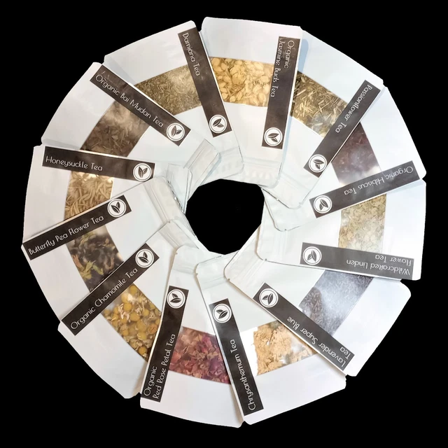 TEA GIFT BOX SAMPLER 15 ITEM SET 12 NATURAL Teas PERSONALISED Present Hamper