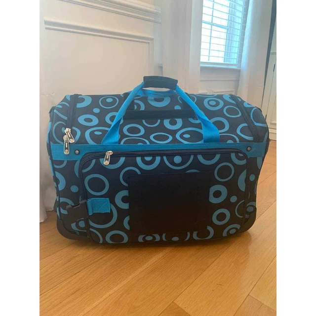 Dream Duffel Medium Rolling Dance Bag Garment Rack Black + Aqua