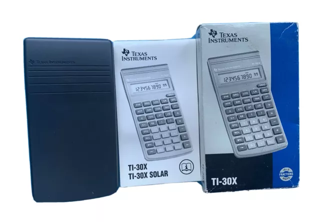 Calculatrice Scientifique TI-30X + Cache Manuel Boite / Texas Instruments 1992