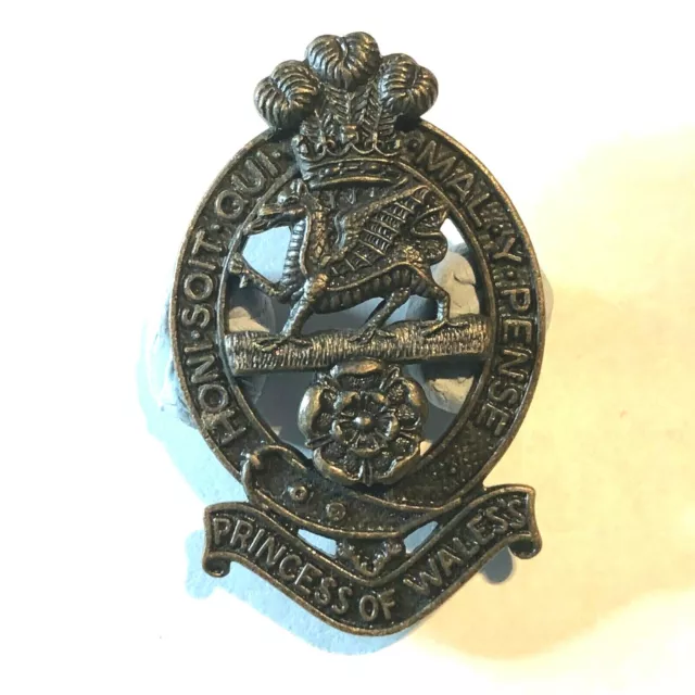 PRINCESS OF WALES'S Royal Regiment Officers Cap badge bronze firmin 45 ...