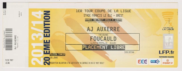 Ticket Stade Brestois Vs Bordeaux – Coupe De France 1984