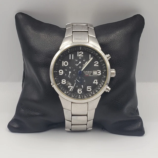 CASIO OCEANUS MEN'S Watch Alarm Chronograph OC-501 Black Dial !!! EUR ...